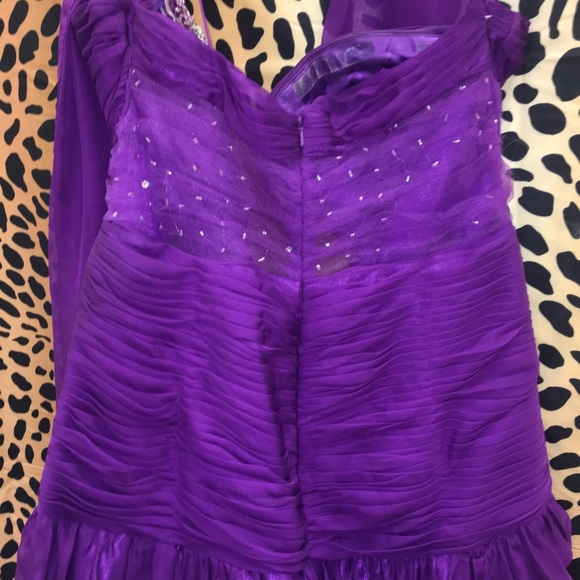 Mayqueen Purple Long Tulle Prom Gown - Picture 5 of 8
